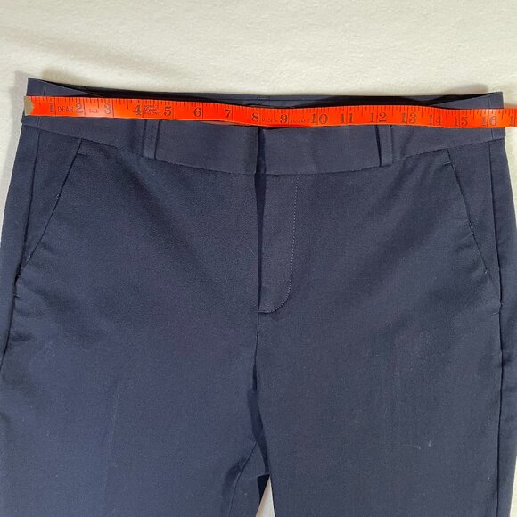 Banana Republic Logan Trousers Size 10L Navy Blue Cotton Blend Stretch - Picture 8 of 16